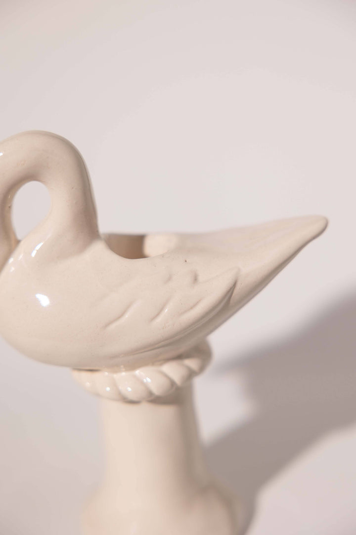 Nordic Swan Candlestick Holder | Cream