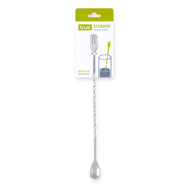 Trident 10.25 inch Stainless Spiral Cocktail Spoon and Fork