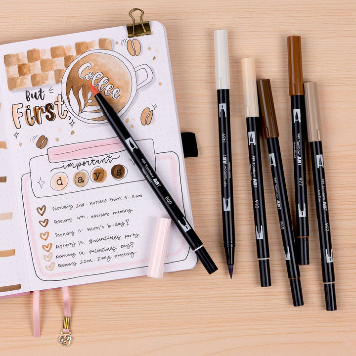 Dual Brush Markers: Coffee Break