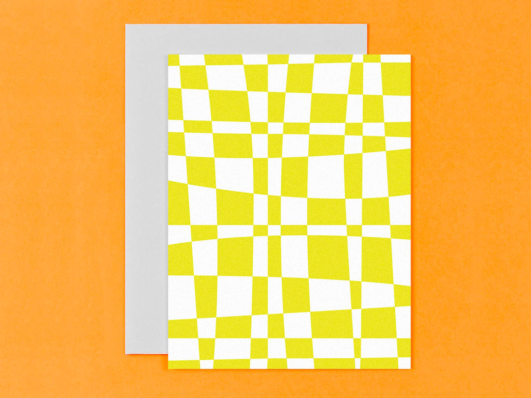 Space Time Checks Assorted Pattern Blank Greeting Card Set
