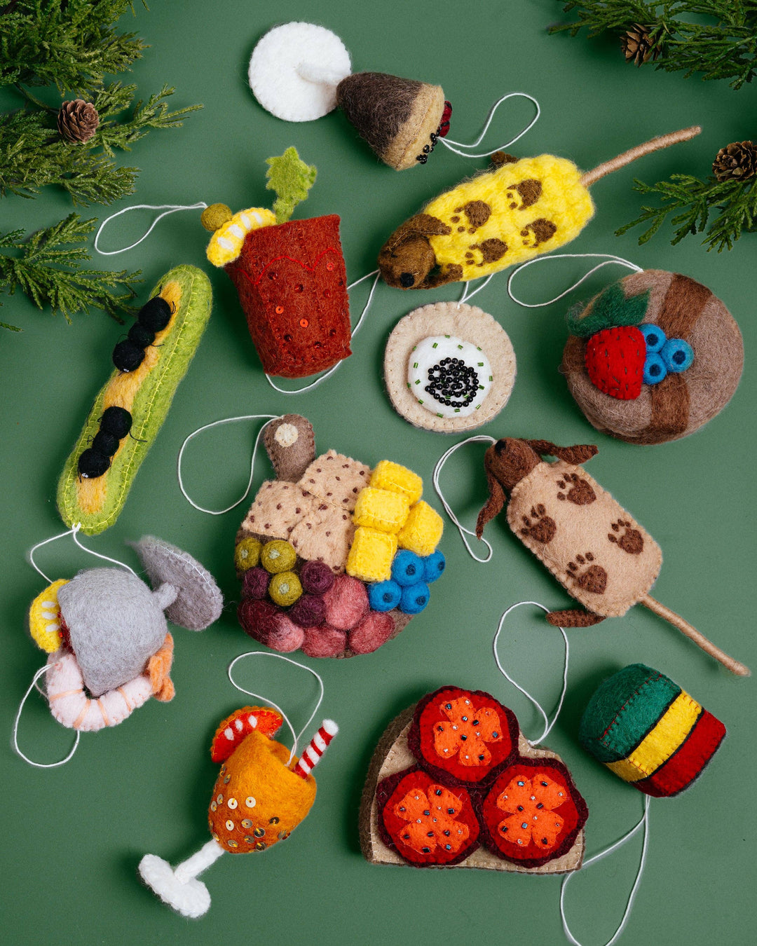 Felt Italian Rainbow Cookie Ornament