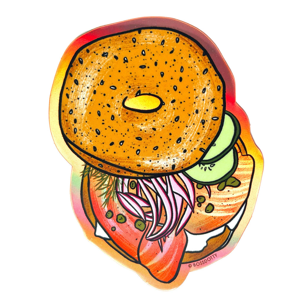 Everything Bagel Holographic Lox Sticker