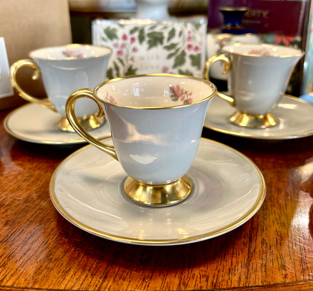 Blue & Gold Teacup & Saucer