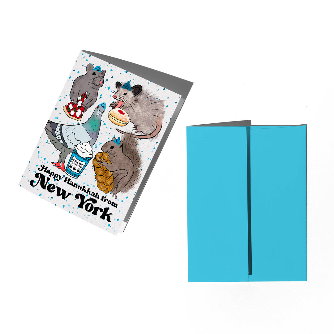 NYC Animal Hanukkah Card: Single card