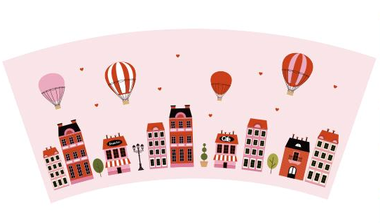 Paris Valentine's Day Paper Cups