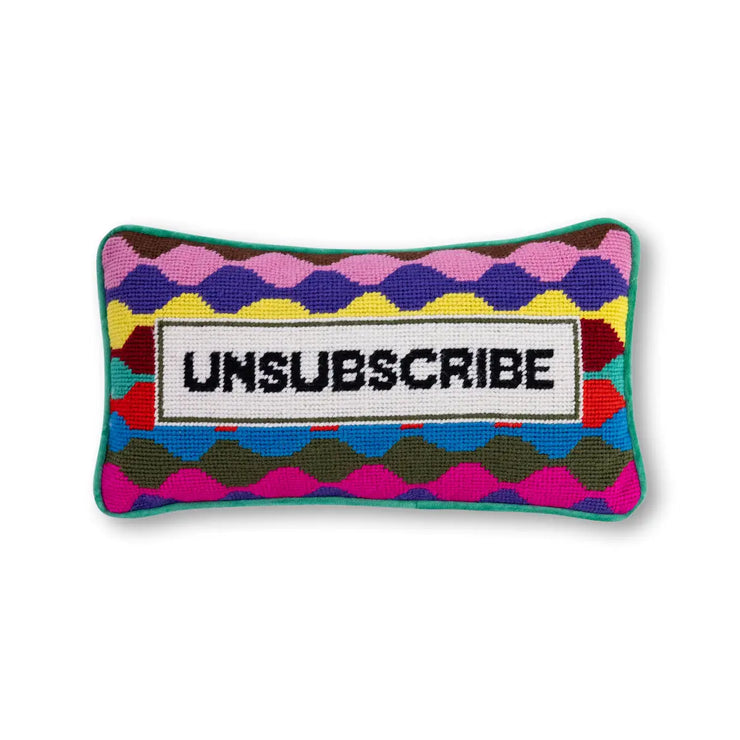 Unsubscribe Needlepoint Pillow