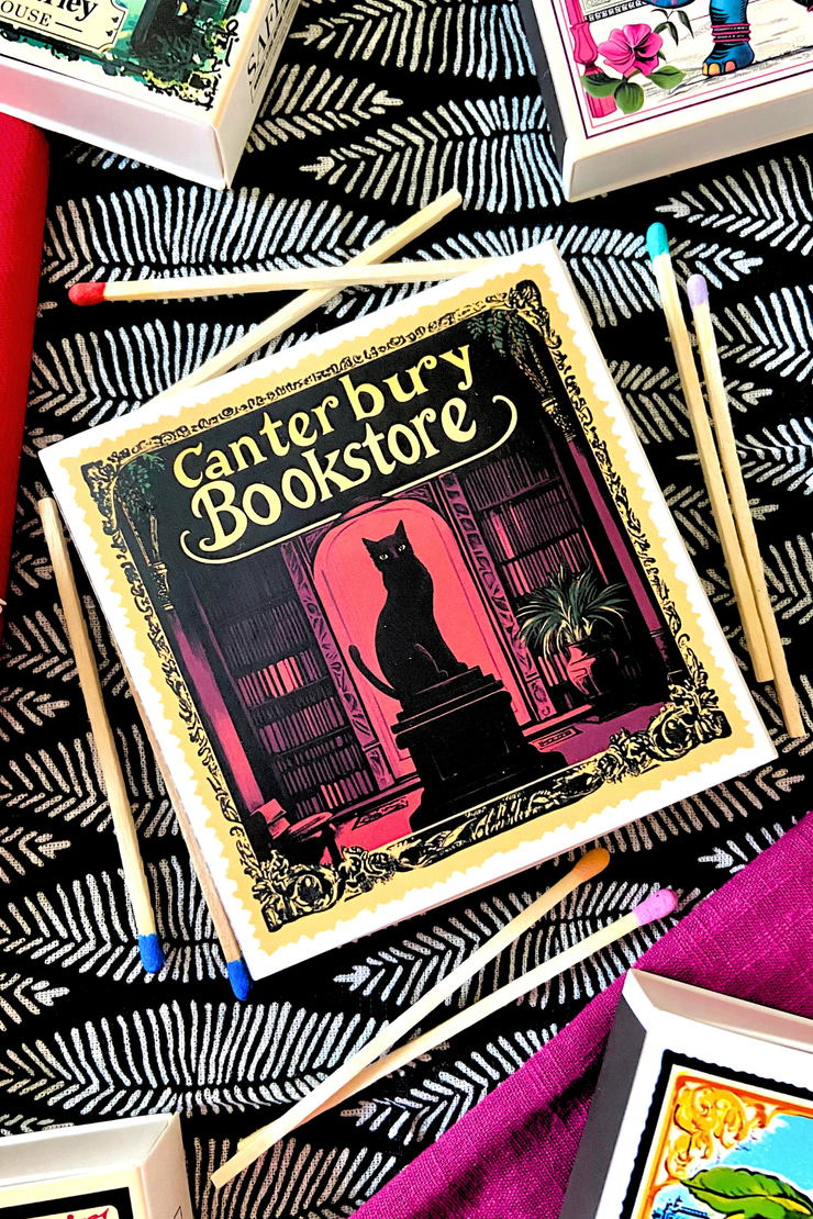 Canterbury Bookstore Black Cat Luxury Safety Match Box