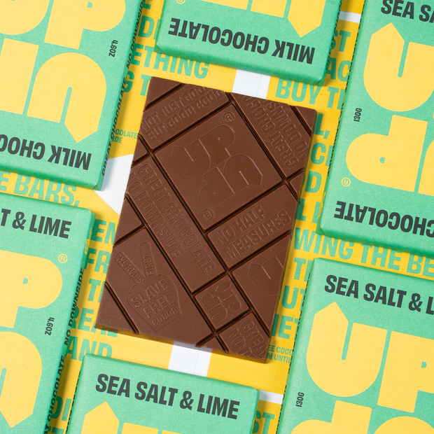 UP & UP Chocolate: Sea Salt & Lime Milk Chocolate Bar