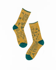 Winter Foliage Shimmer Crew Sock