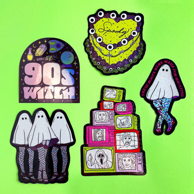Halloween Heart Cake Glitter Sticker