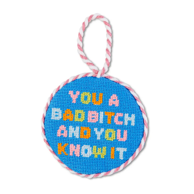 Bad Bitch Needlepoint Ornament