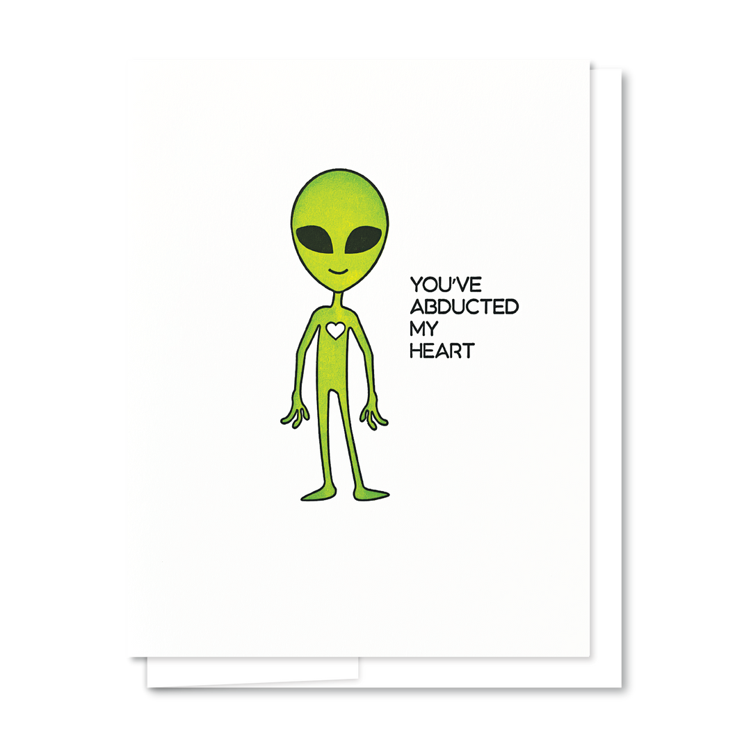 Abducted Heart - Letterpress Greeting Card