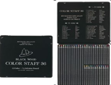 Black Wood Colored Pencil 36 color set