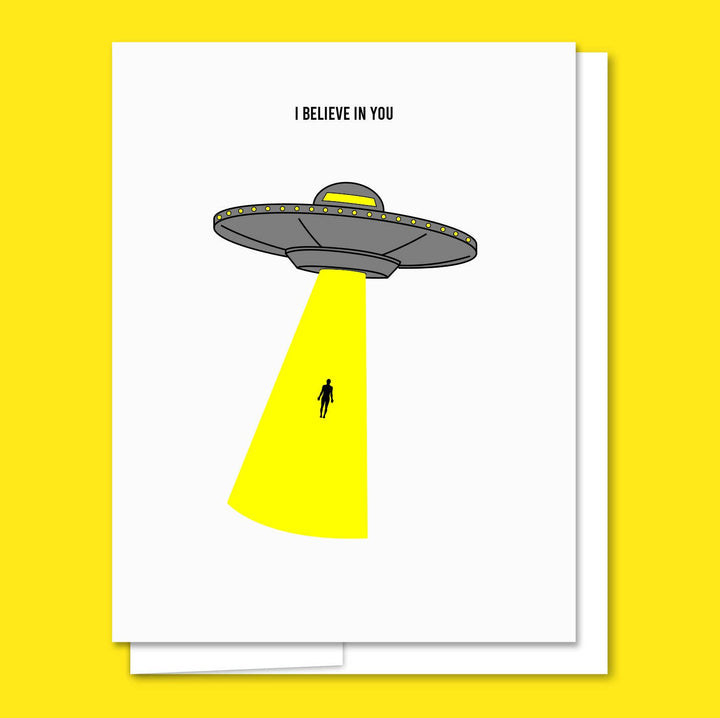 UFO - Letterpress Funny Everyday Card