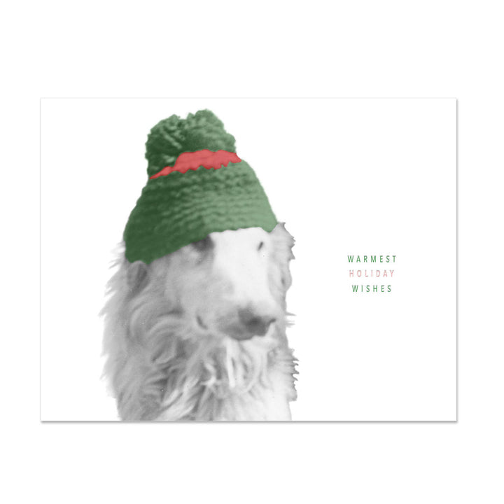 Dog Beanie Warmest Holiday Wishes Card
