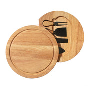 Camembert 10 inch Round Wood Cheese Board Tool Set of 5