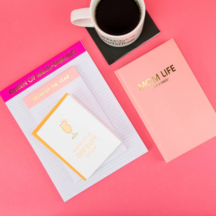 Mom Life (she's tired) - Daily Journal - Bright Hardcover