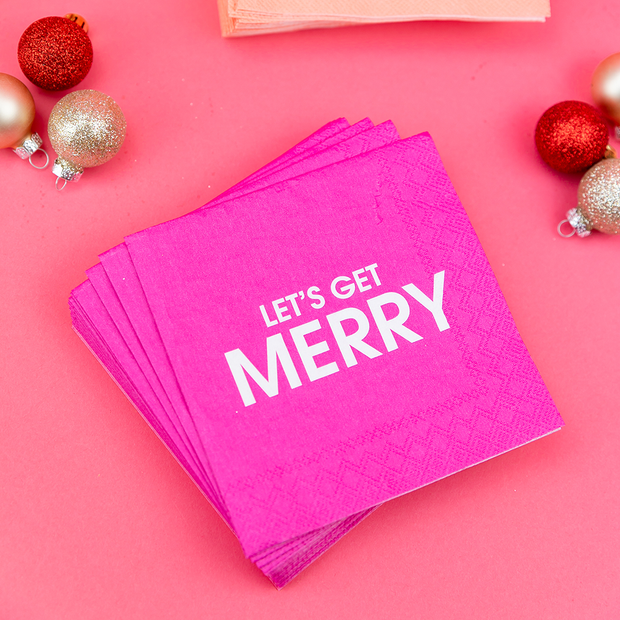 Let's Get Merry - Holiday Cocktail Napkins