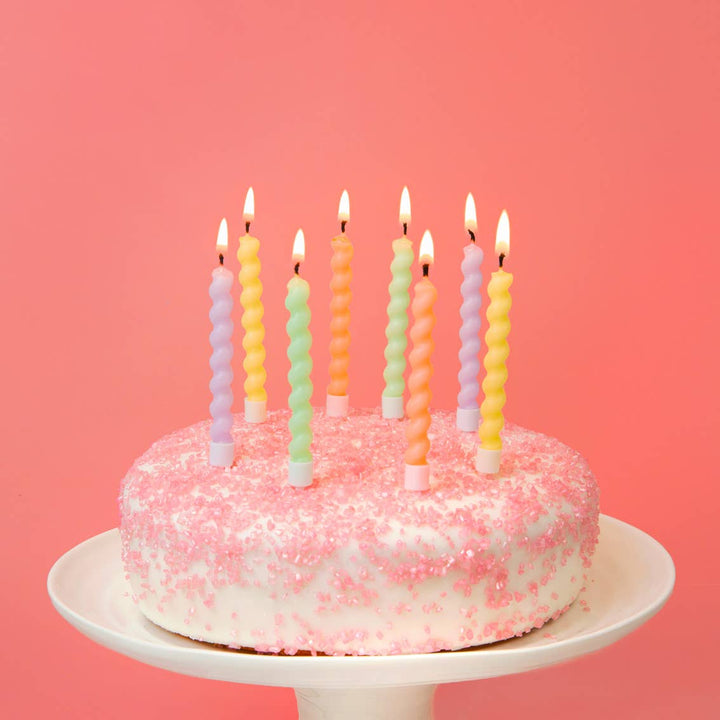 Twisted Pastel  Candles 8 Pack