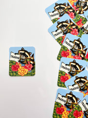 Trashy Racoon Sticker - Funny Vintage Style Stickers