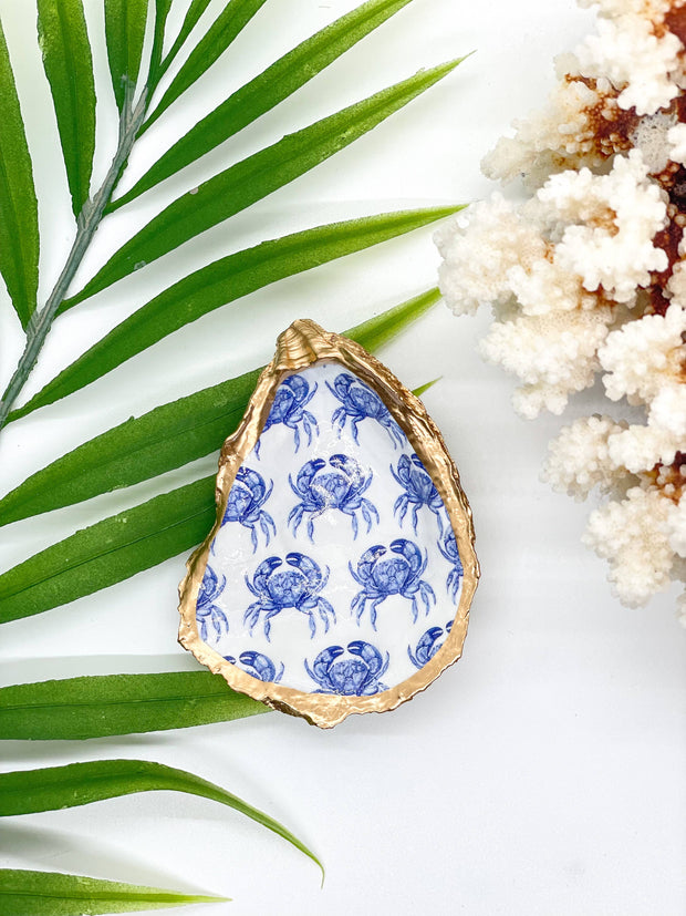 Multi Blue Crab Oyster Trinket Dish