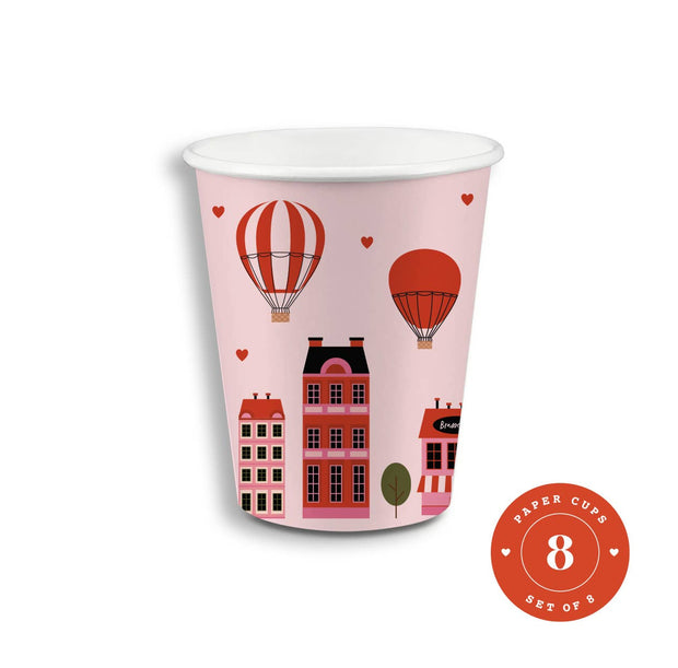 Paris Valentine's Day Paper Cups