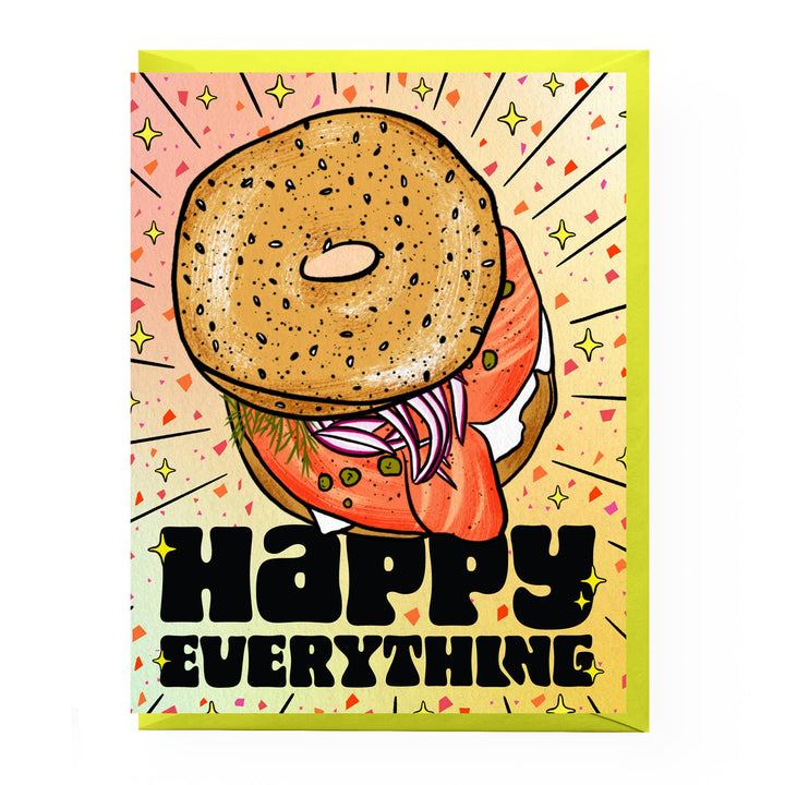 Happy Everything Bagel Holiday Card: Single card