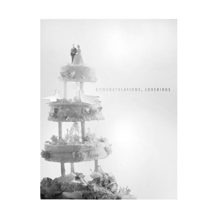 Wedding Cake Foil Stamped Congratulations, Lovebirds Card