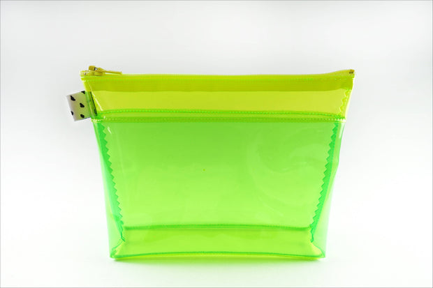 Yellow & Green Vinyl Flat-Bottom Pouch