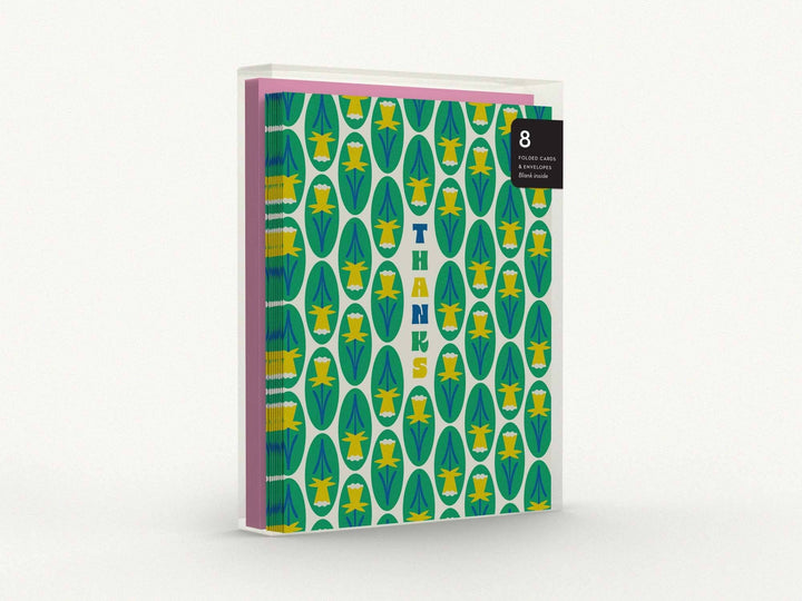 Daffodil Stripes Thank You Boxed Set of 8 Cards