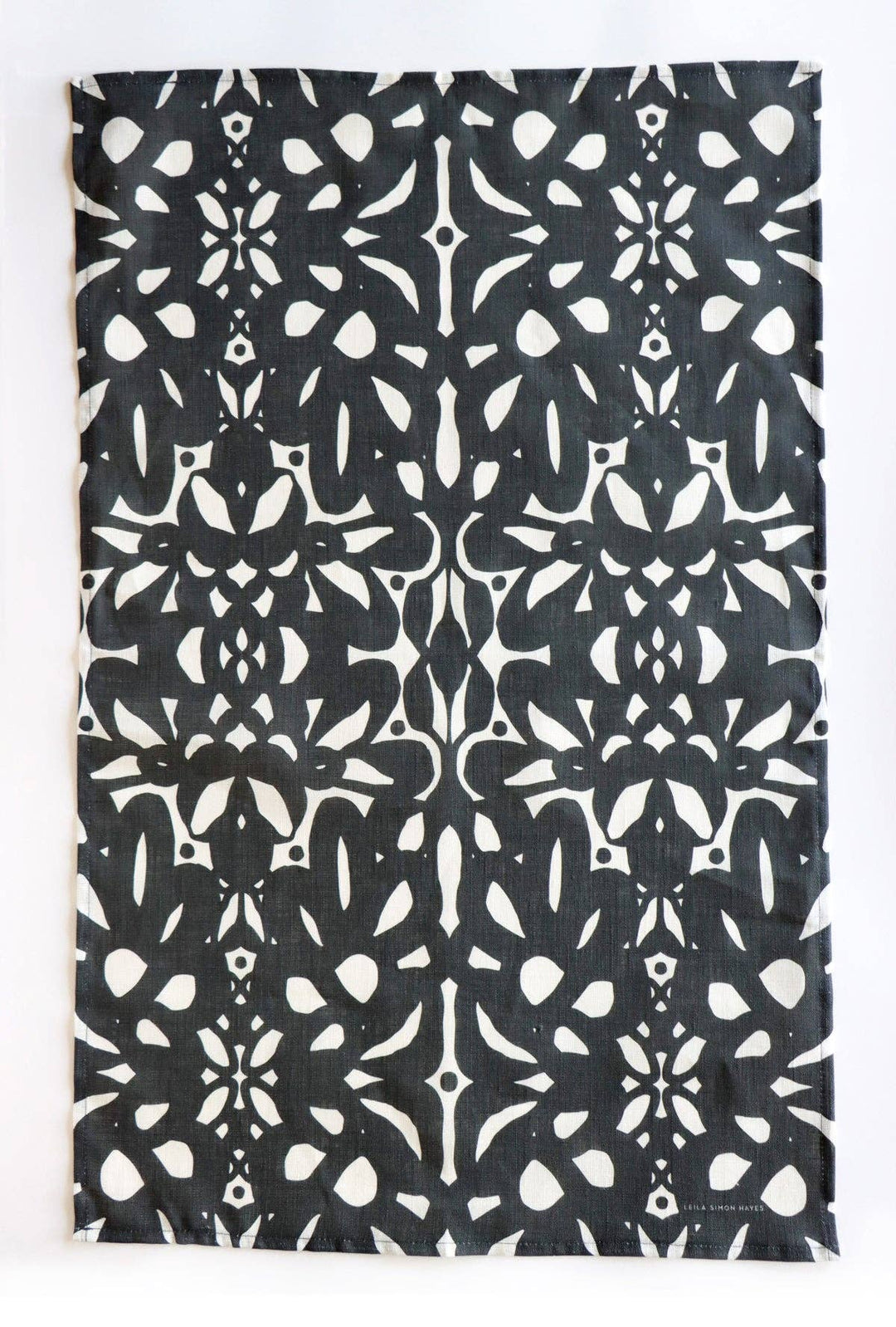 Trellis Tea Towel, black