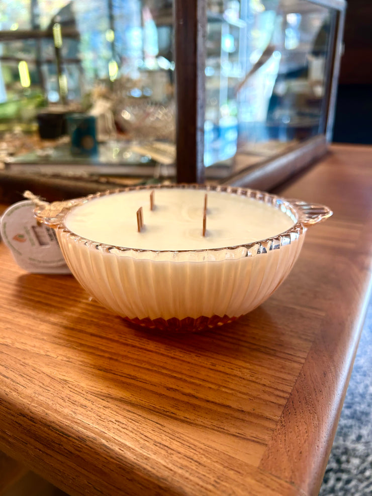 Pink Depression Glass Ribbed Bowl