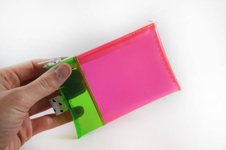 Green & Pink Vinyl Wallet