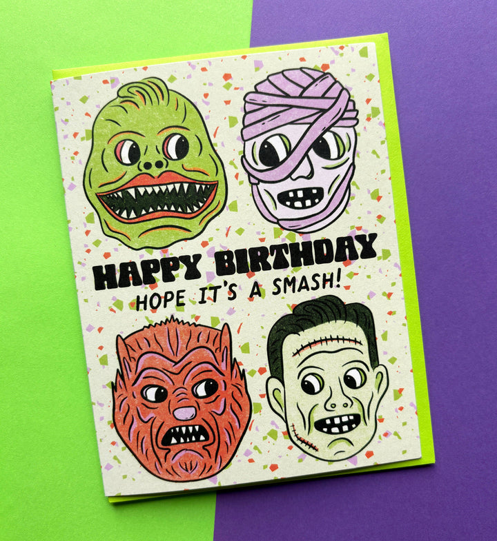 Monster Mask Birthday Card