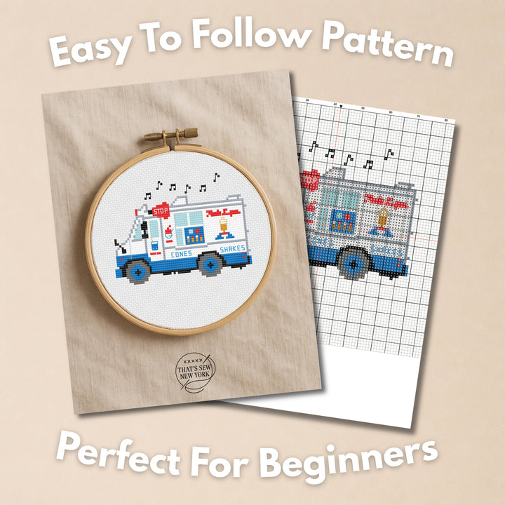 Mr. Softee Truck Cross Stitch Kit