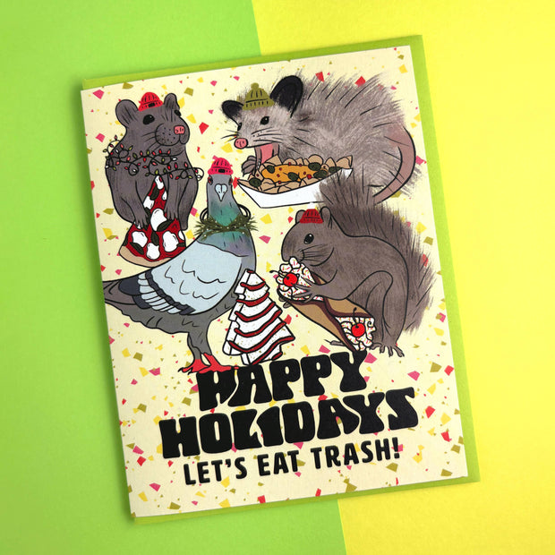 Trash Animals Holiday Card: Single card