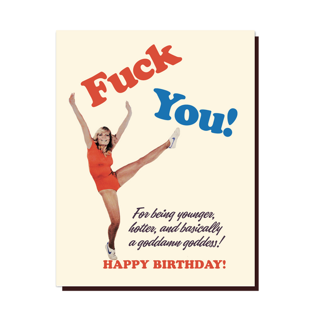 YOU GODDESS! birthday card: Blue