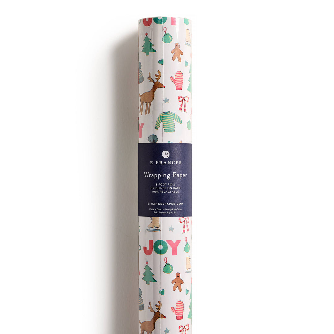 Merry Motif Roll of Gift Wrap | Holiday Wrapping Paper