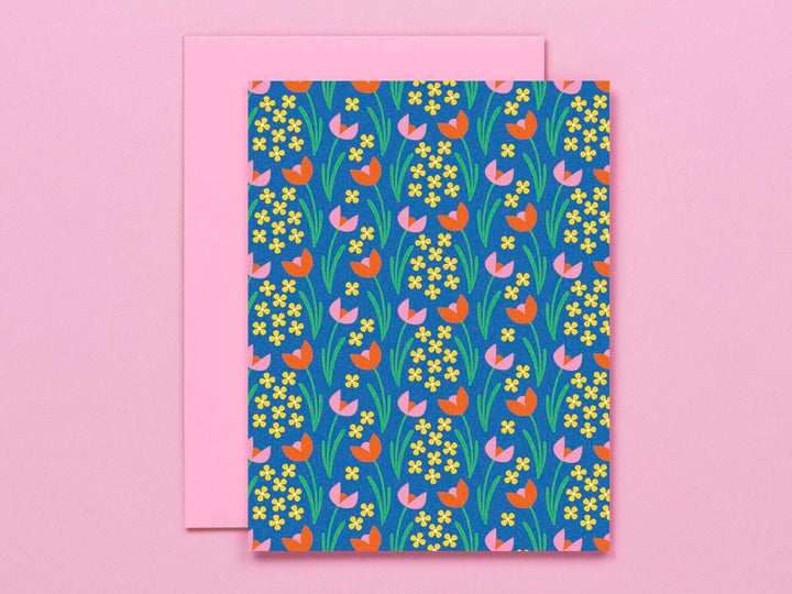 Tulip Waltz Floral Blank Pattern Card