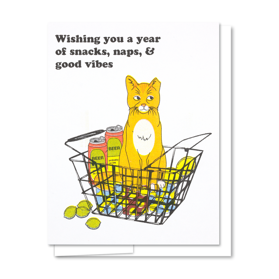 Good Vibes Birthday - Risograph Birthday Card