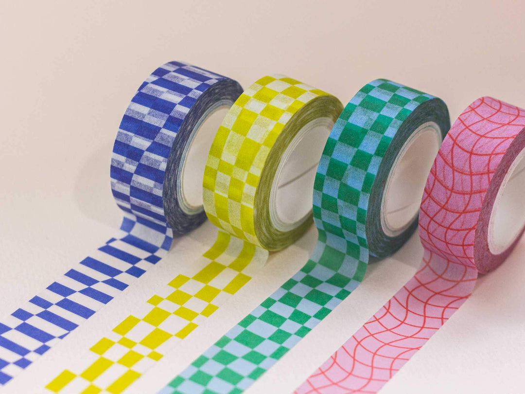 Chunky Checker 15mm • Wavy Checkerboard Washi Tape