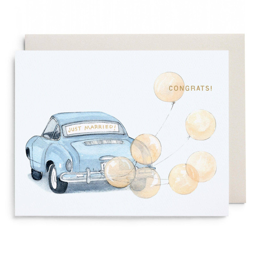 Just Married Car Wedding Greeting Card