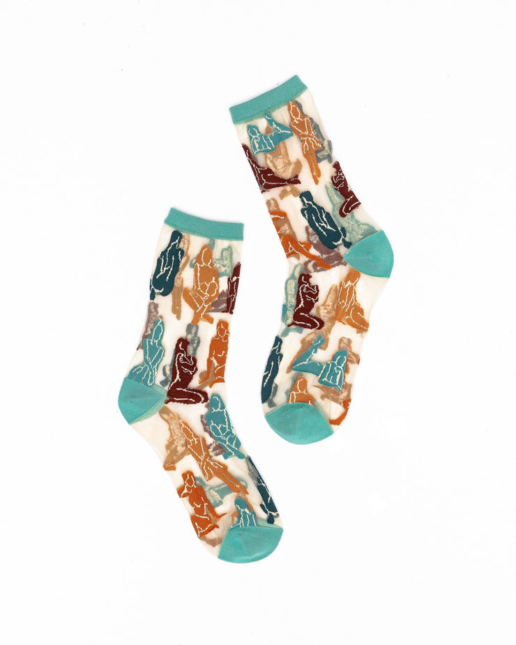 Terracotta Ladies Sheer Crew Sock