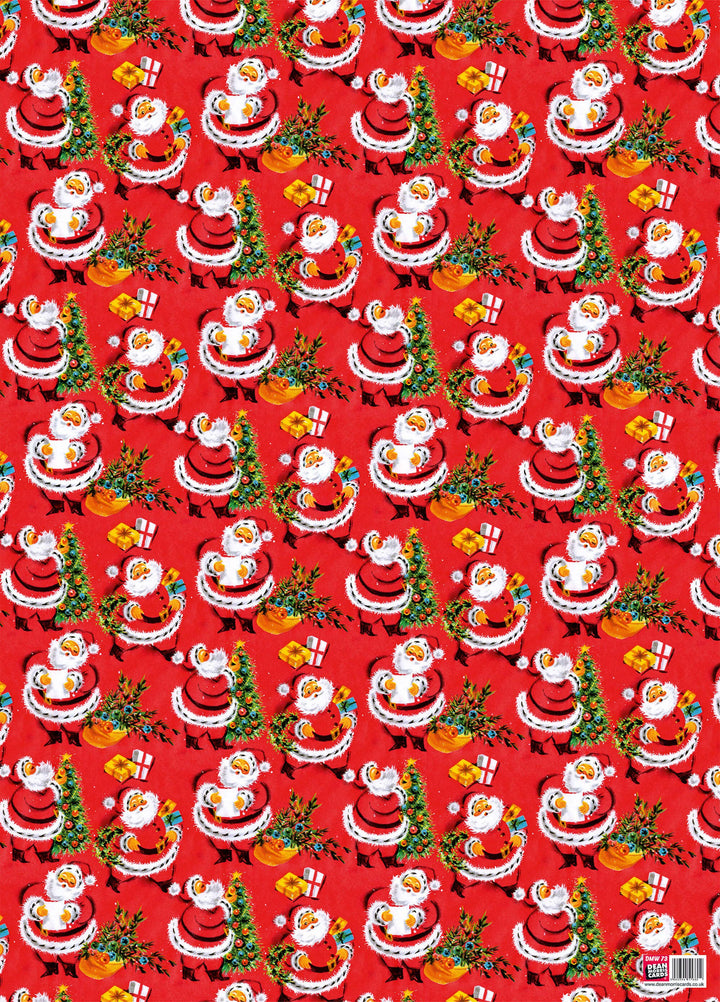 Retro Santa Claus Christmas Gift Wrap