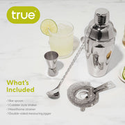Stainless Steel Barware Set of 4 ASSORTED COLORS