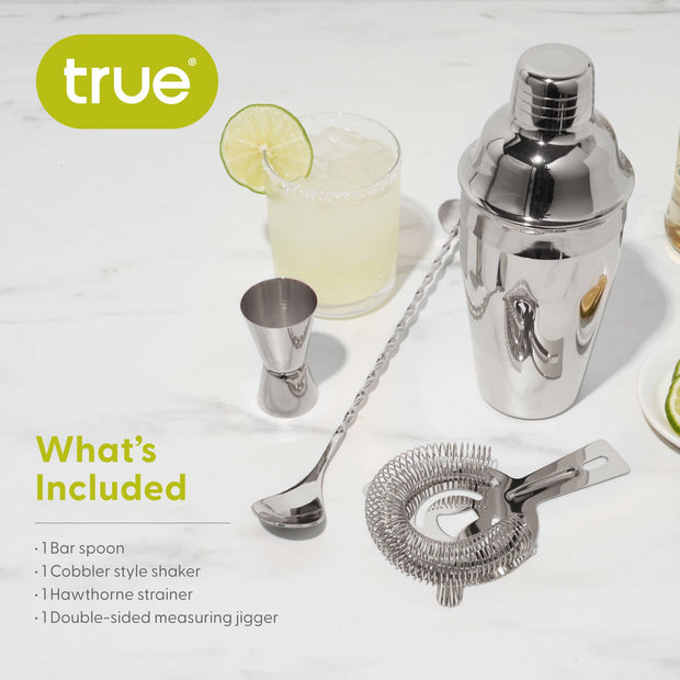 Stainless Steel Barware Set of 4 ASSORTED COLORS