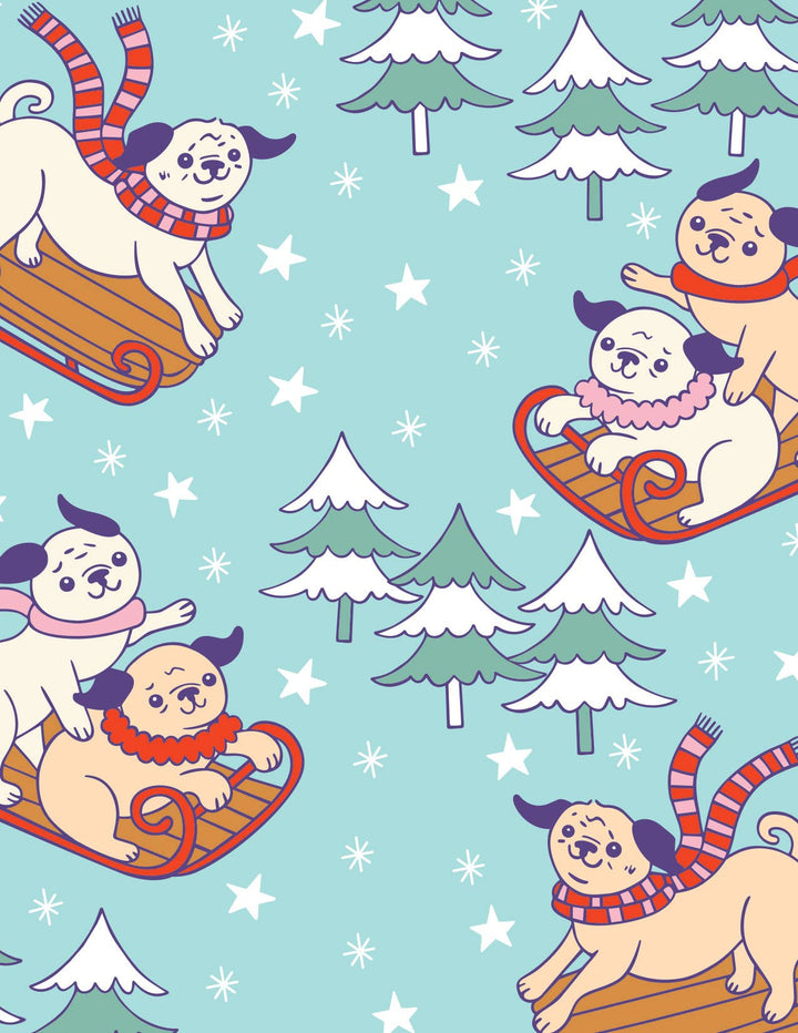 Sledding Pugs Gift Bag