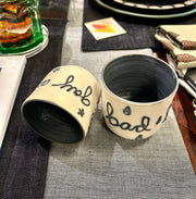 Black Words & Doodles Cup