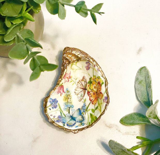 Butterfly Garden Oyster Trinket Dish