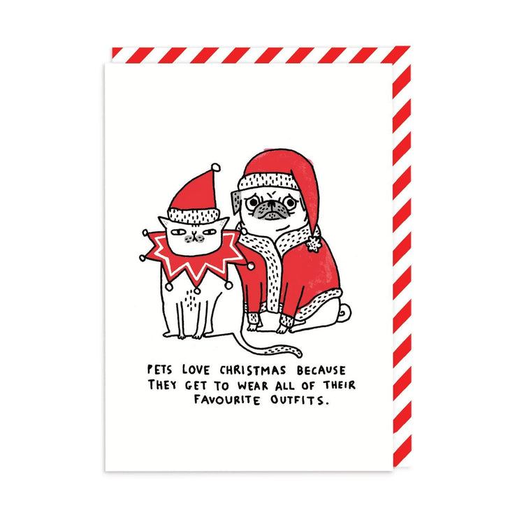 Pets Love Christmas Greeting Card Square (699)